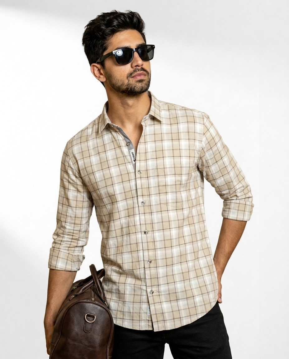 Soft Grid Check Shirt