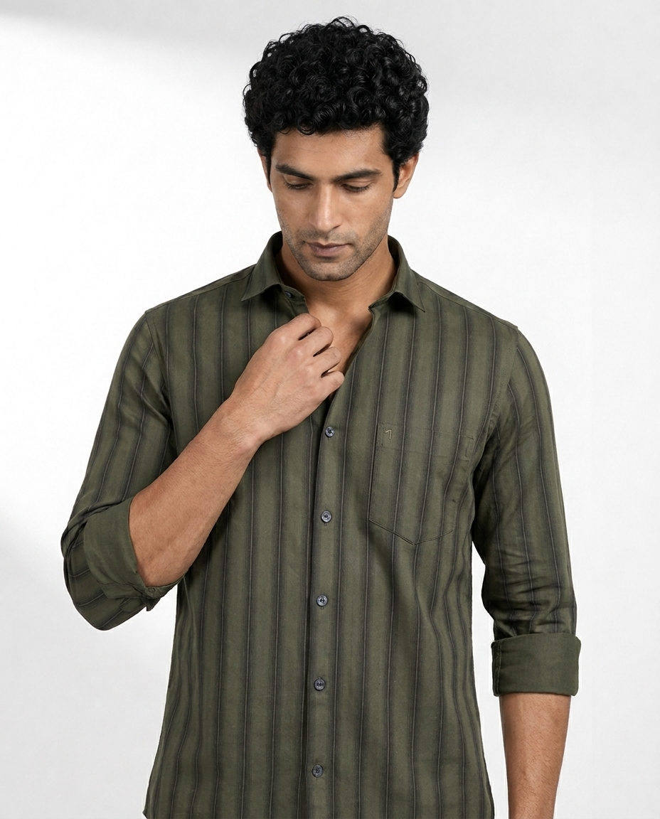 Vertical Pinstripe Texture Shirt