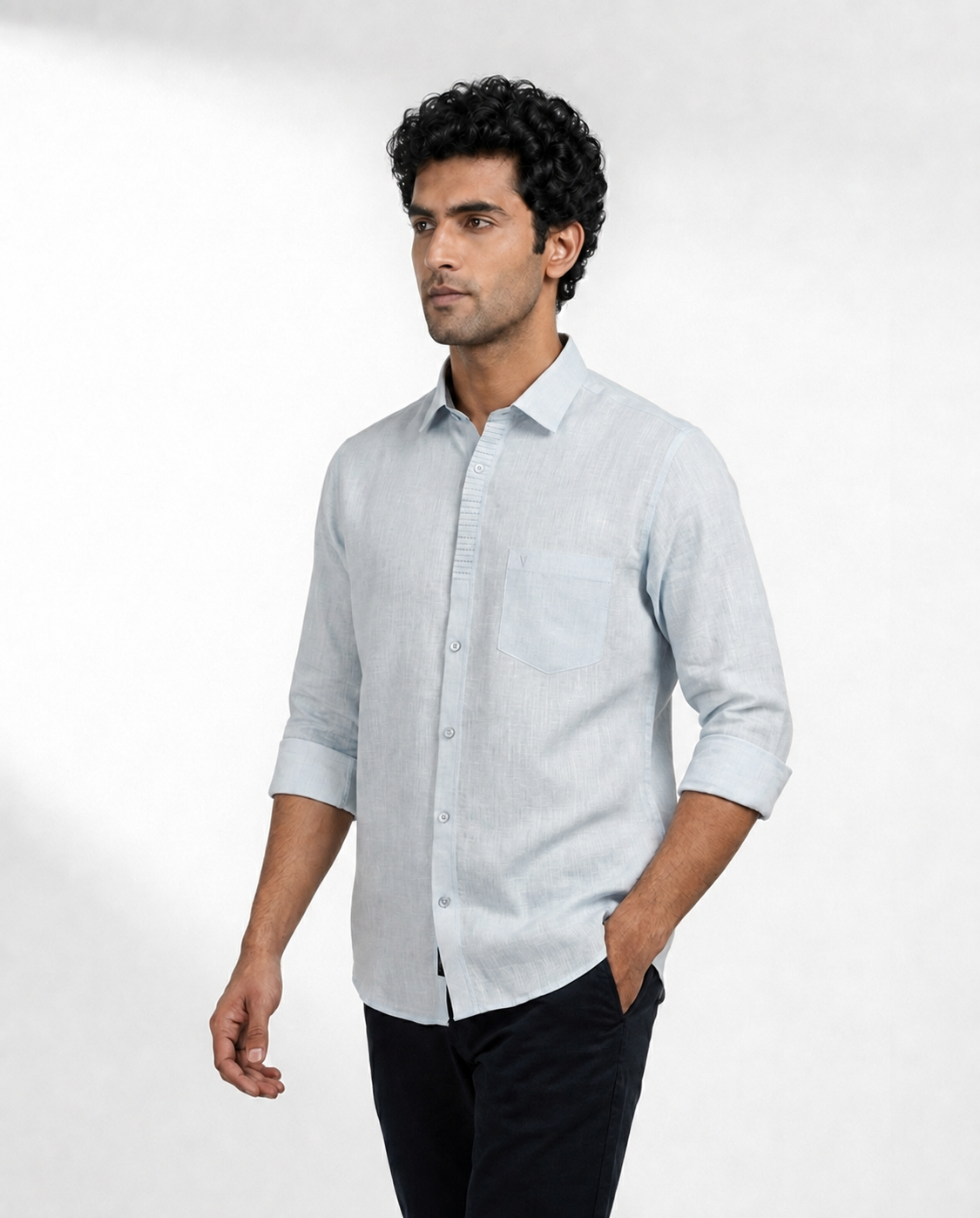 Hidden Placket Detail Shirt