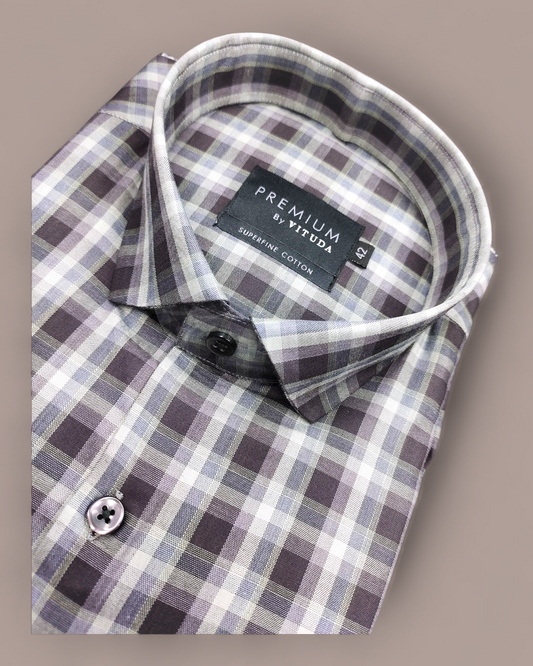 Men’s Premium Checked Cotton Half Sleeve Shirt