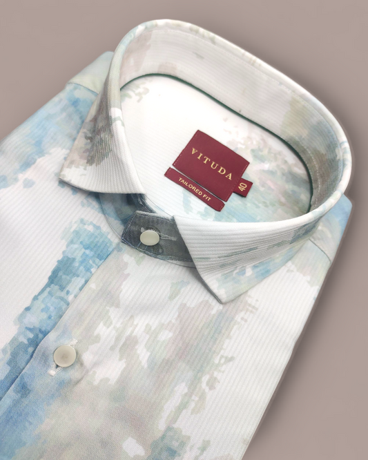 Men’s Watercolor Printed Half Sleeve Shirt