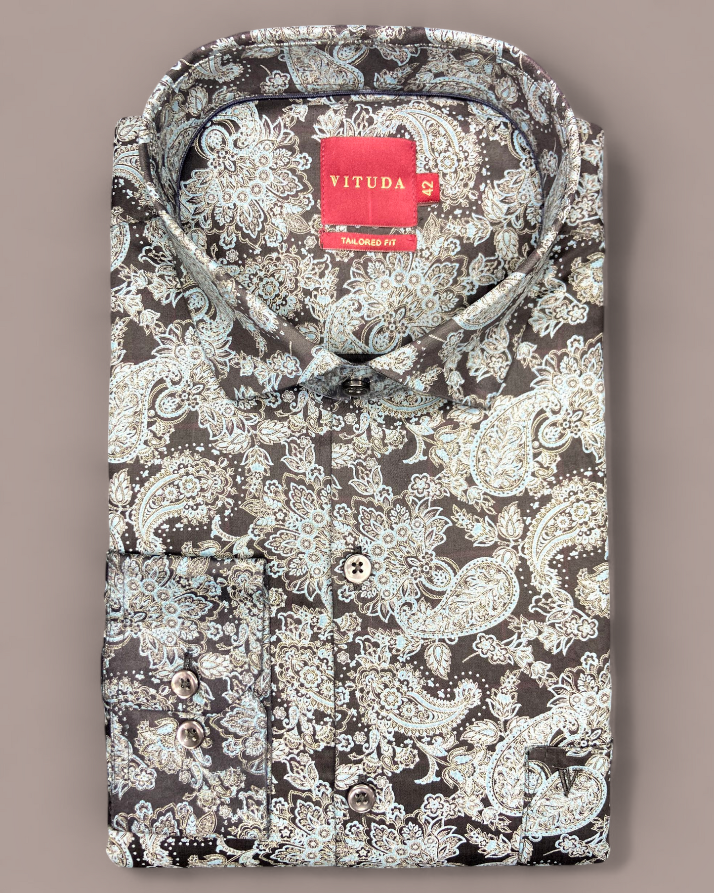 Men’s Black Paisley Printed Full Sleeve Shirt