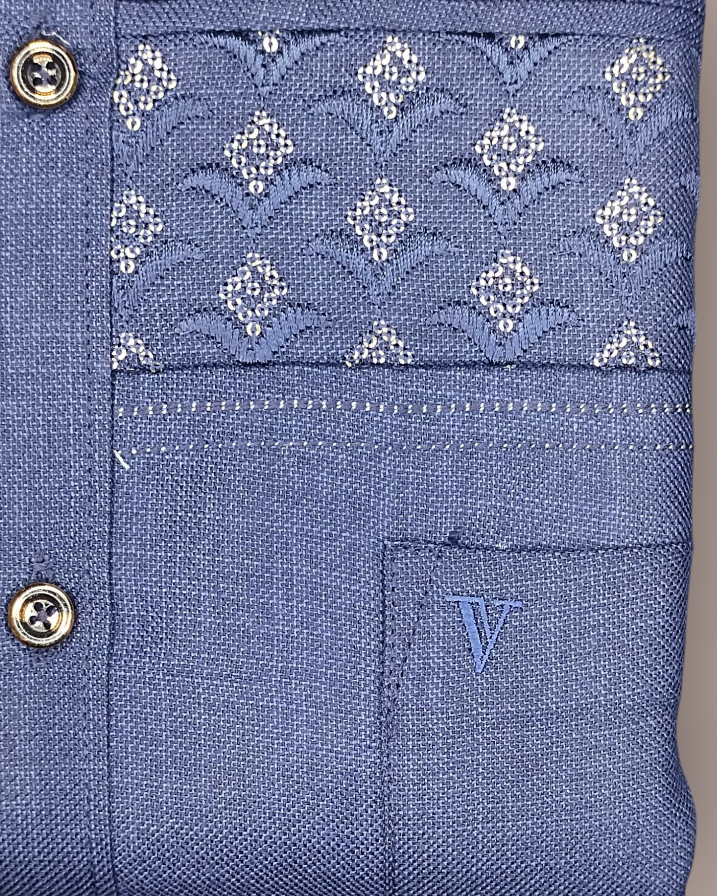 Men’s Royal Blue Embroidered Full Sleeve Shirt – Premium Festive & Party Wear