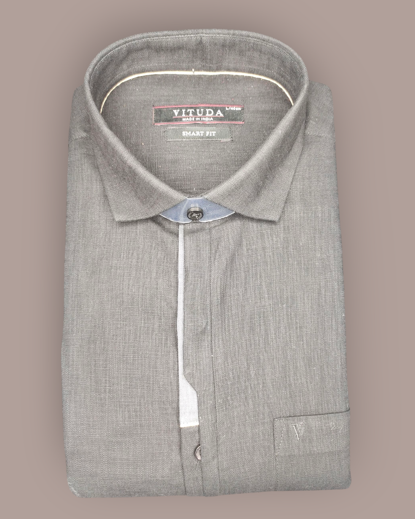 Men’s Black Full Sleeves Party Wear Shirt – Minimalist Contrast Trim Design