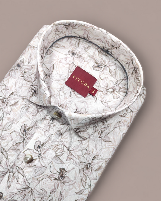 Men’s Floral Print Half Sleeves Shirt – Smart Casual Wear