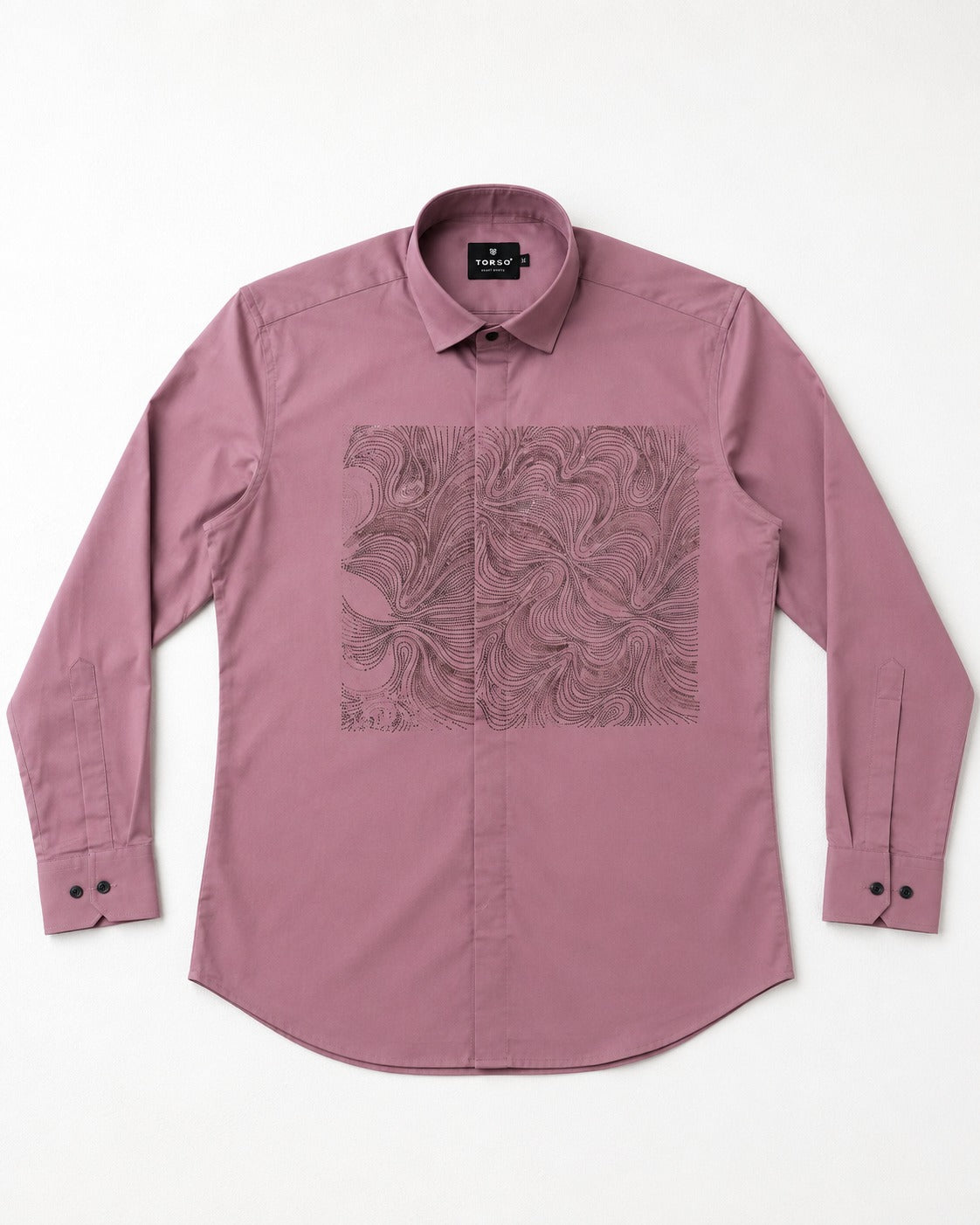 Torso Men’s Mauve Abstract Printed Premium Full Sleeves Shirt