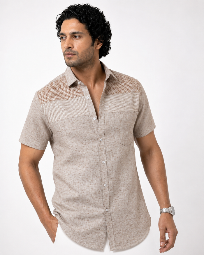 Artisan Weave Panel Shirt