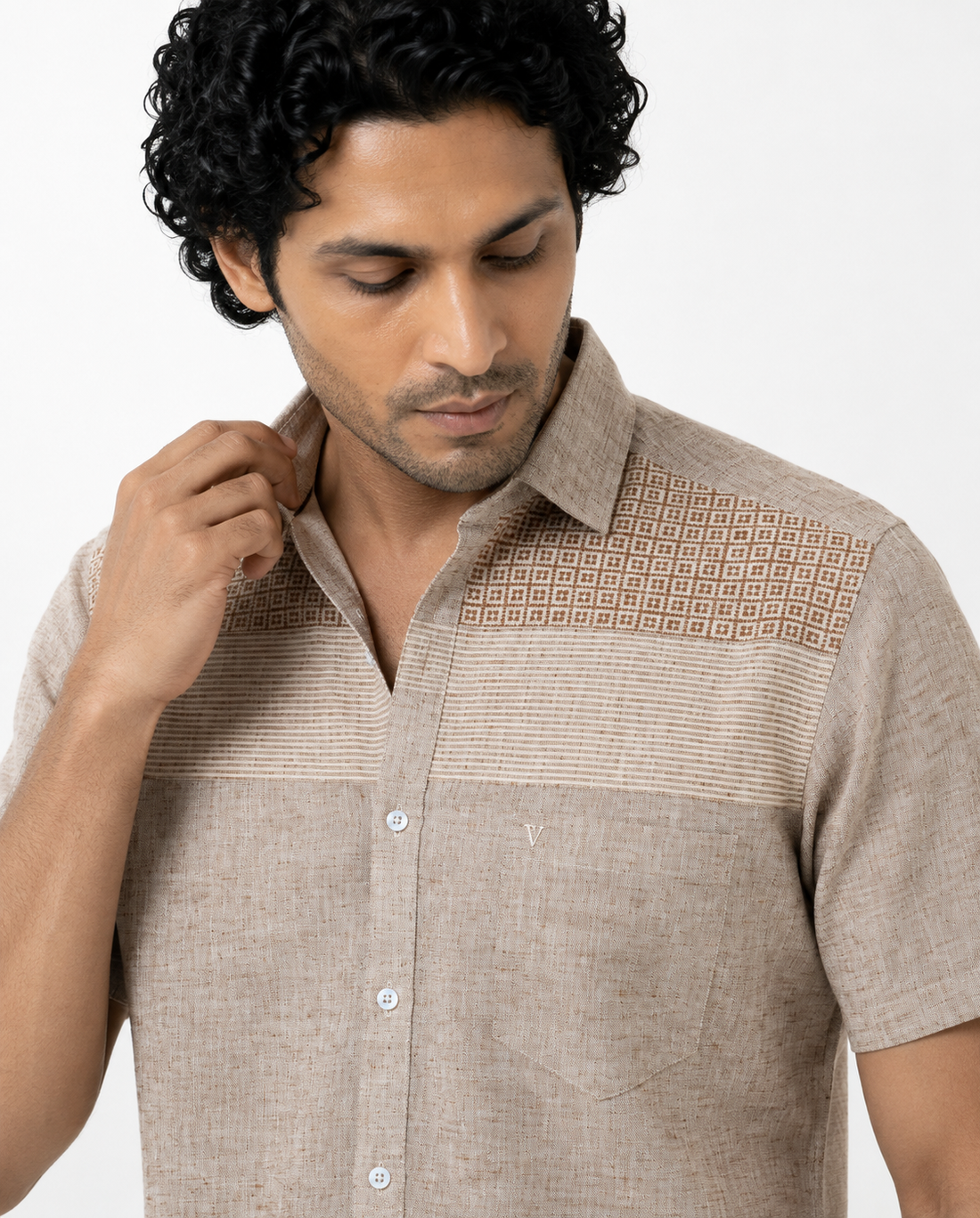 Artisan Weave Panel Shirt