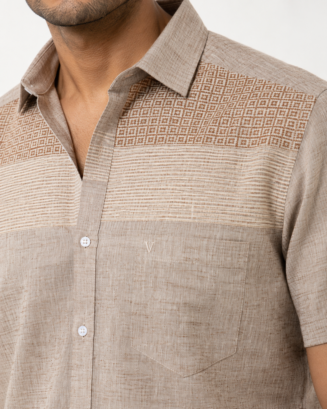 Artisan Weave Panel Shirt