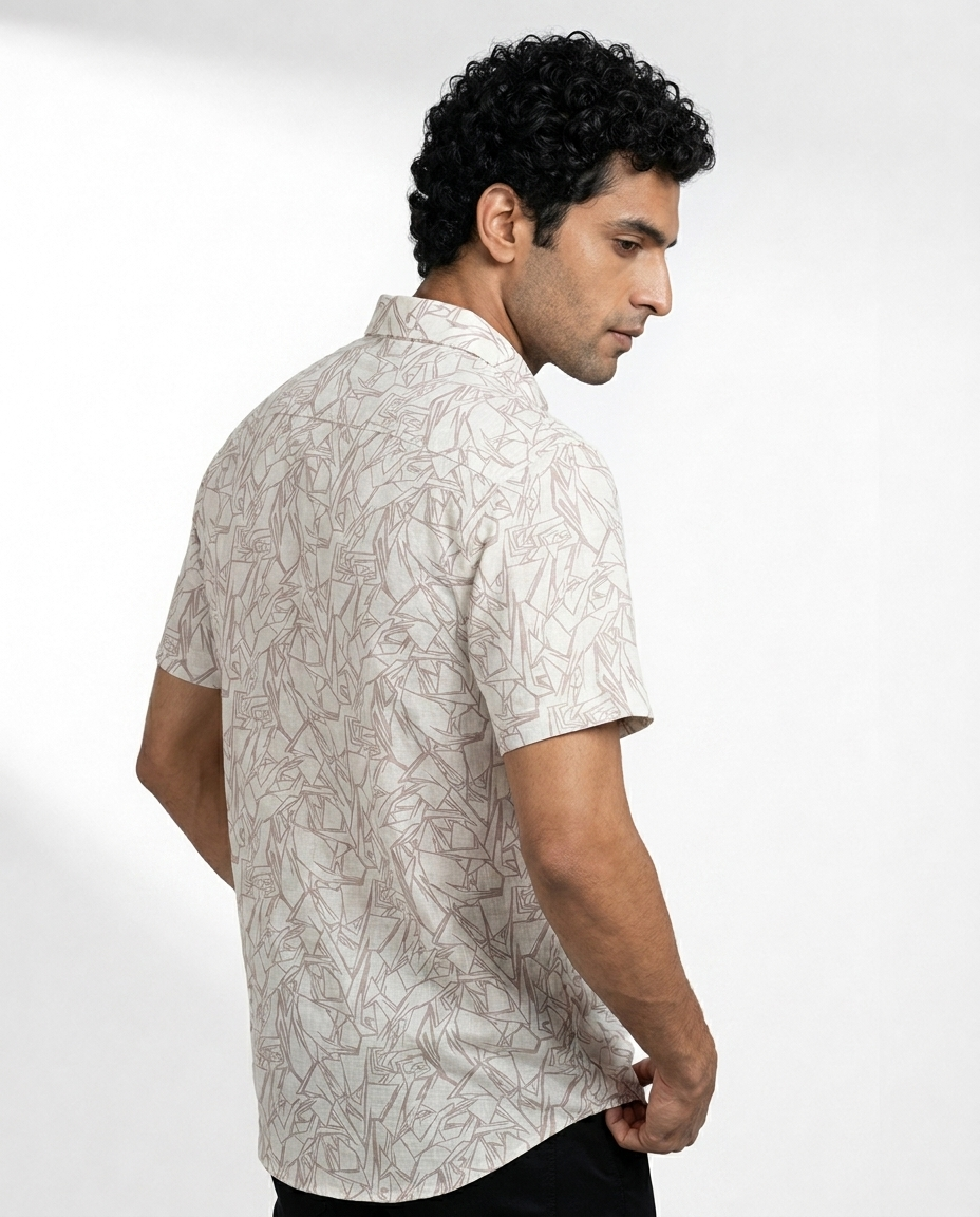 Angular Line Art Print Shirt