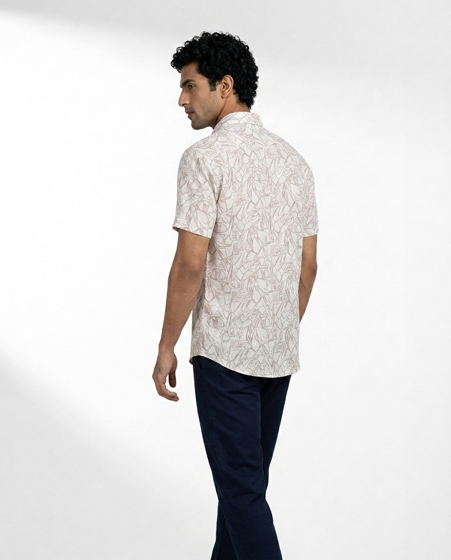 Angular Line Art Print Shirt