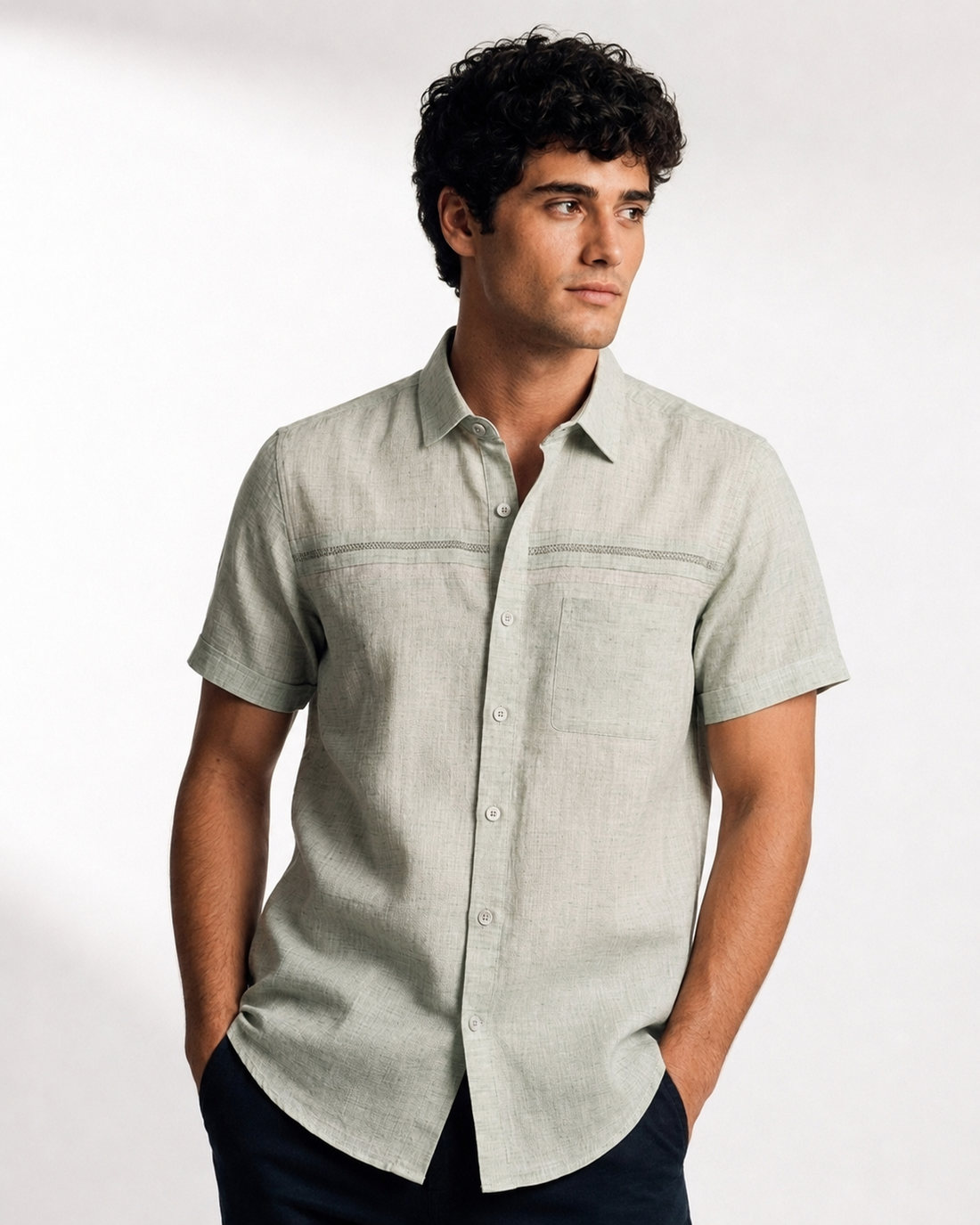 Lace Insert Panel Shirt
