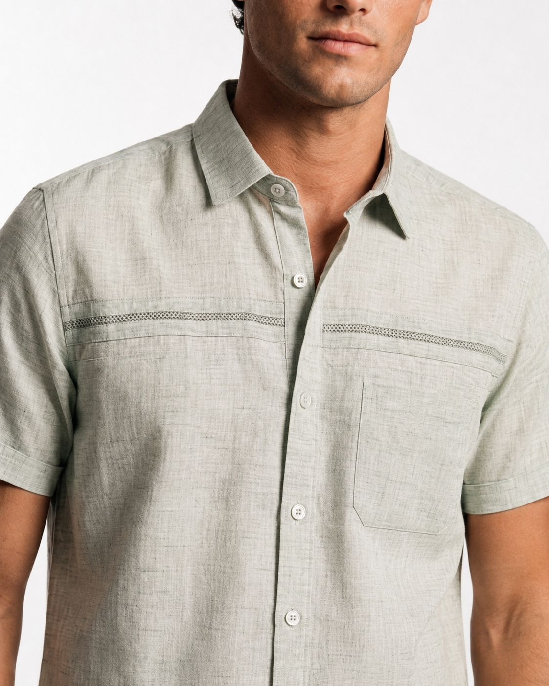 Lace Insert Panel Shirt