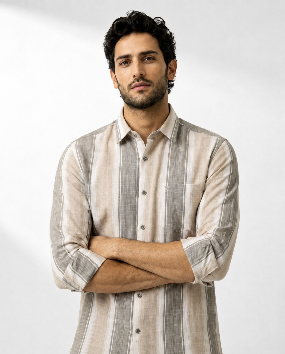 Alternating Vertical Stripe Shirt
