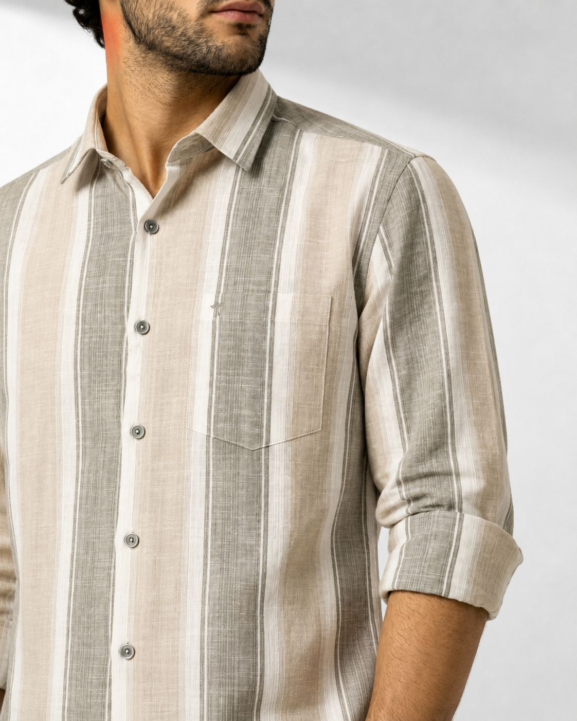 Alternating Vertical Stripe Shirt