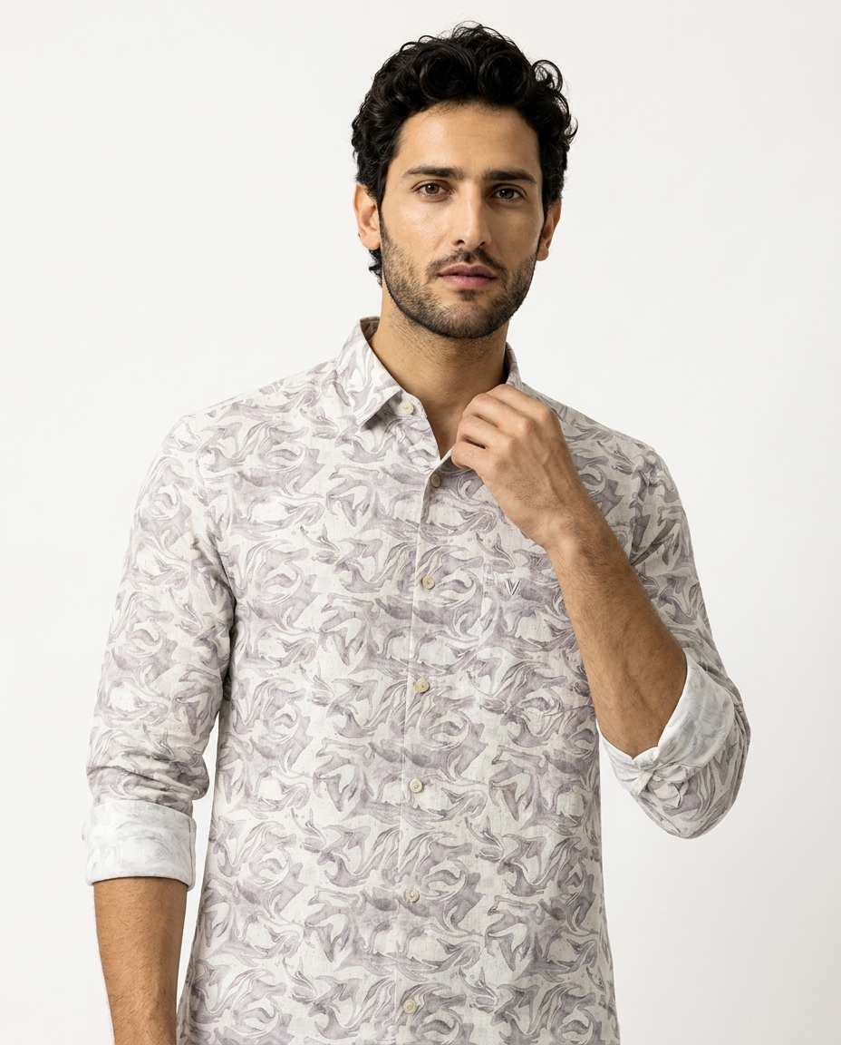 Interlocking Abstract Motif Shirt