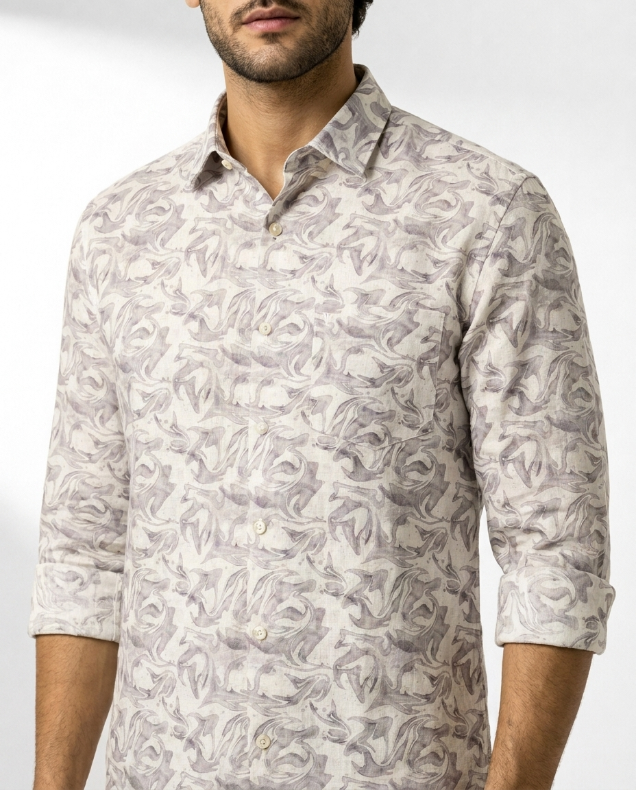 Interlocking Abstract Motif Shirt