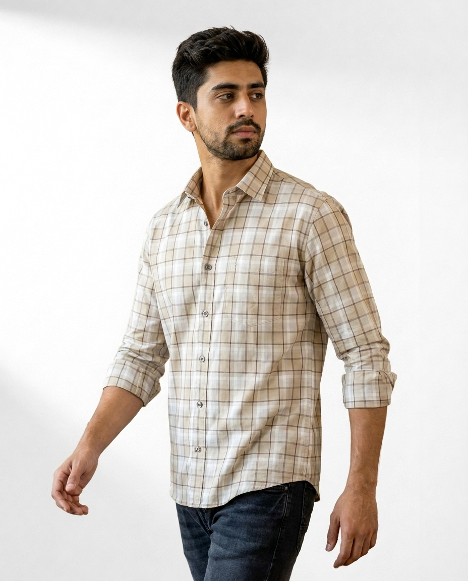 Soft Grid Check Shirt