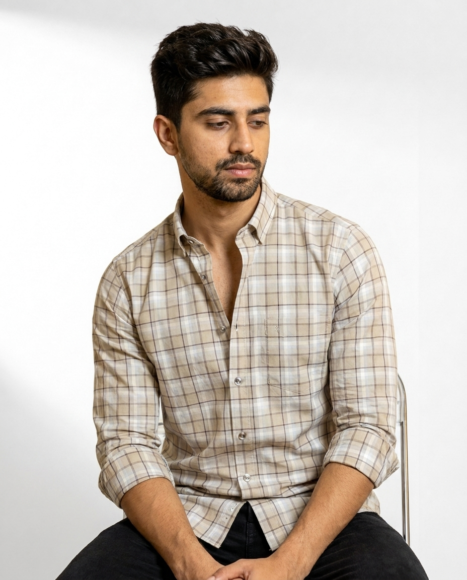 Soft Grid Check Shirt