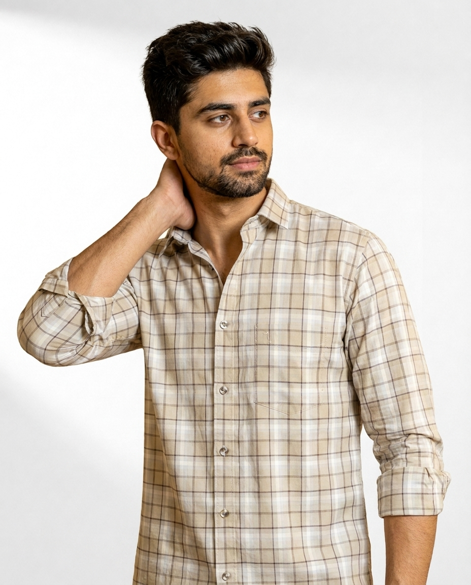 Soft Grid Check Shirt