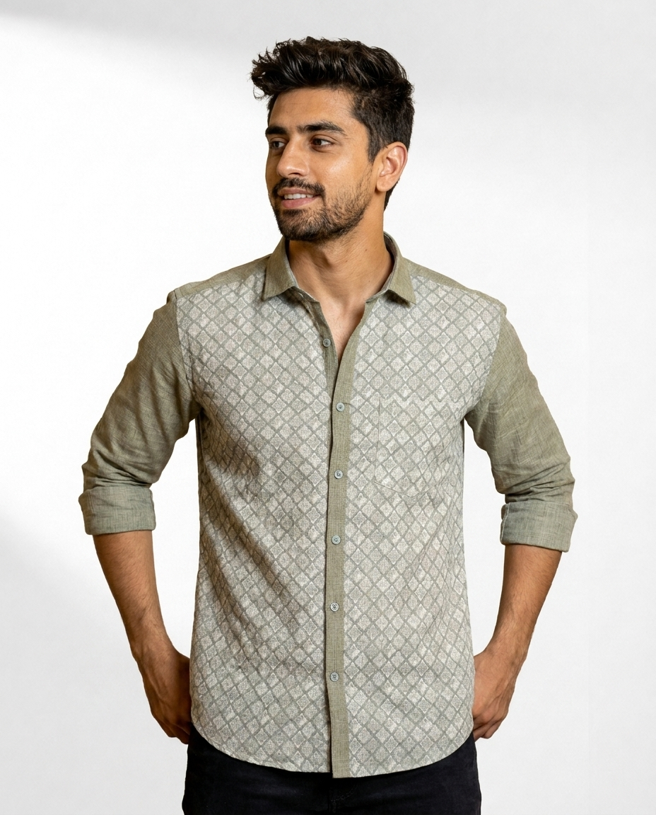 Diamond Lattice Panel Shirt