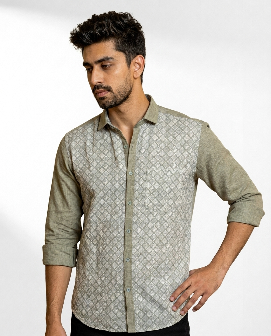 Diamond Lattice Panel Shirt