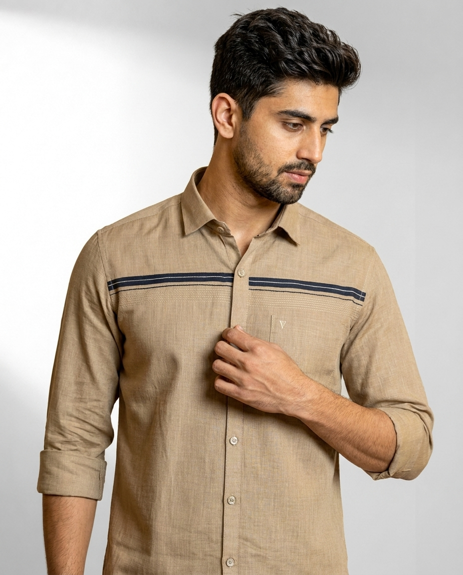 Twin Stripe Chest Detail Shirt