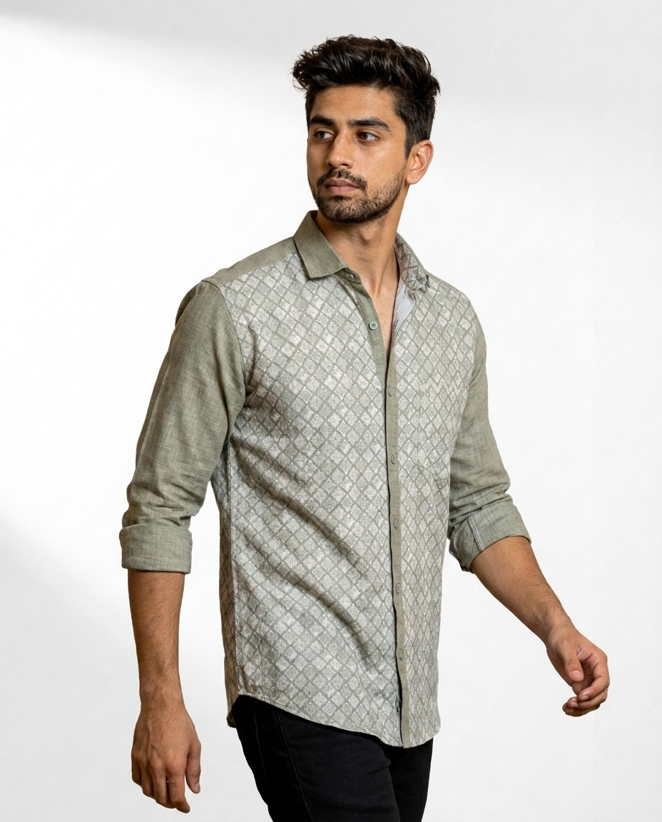 Diamond Lattice Panel Shirt