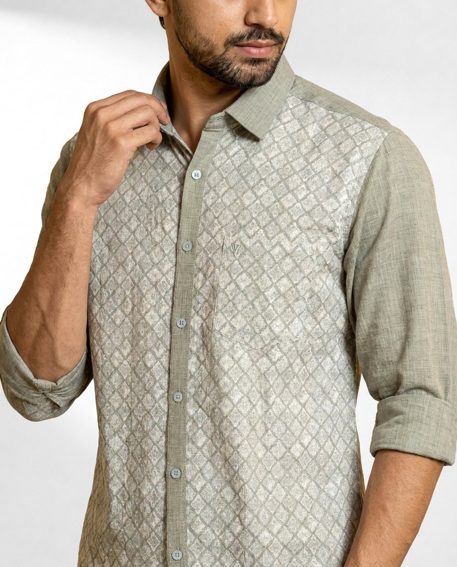 Diamond Lattice Panel Shirt