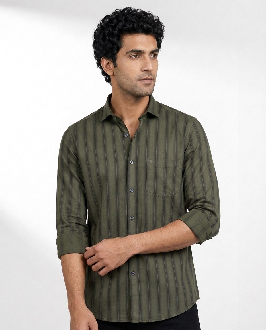 Vertical Pinstripe Texture Shirt