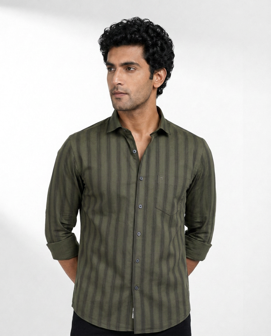 Vertical Pinstripe Texture Shirt