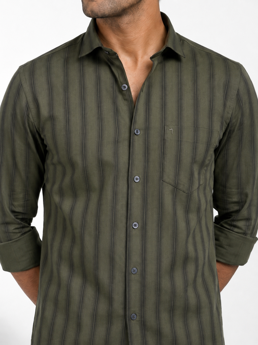 Vertical Pinstripe Texture Shirt