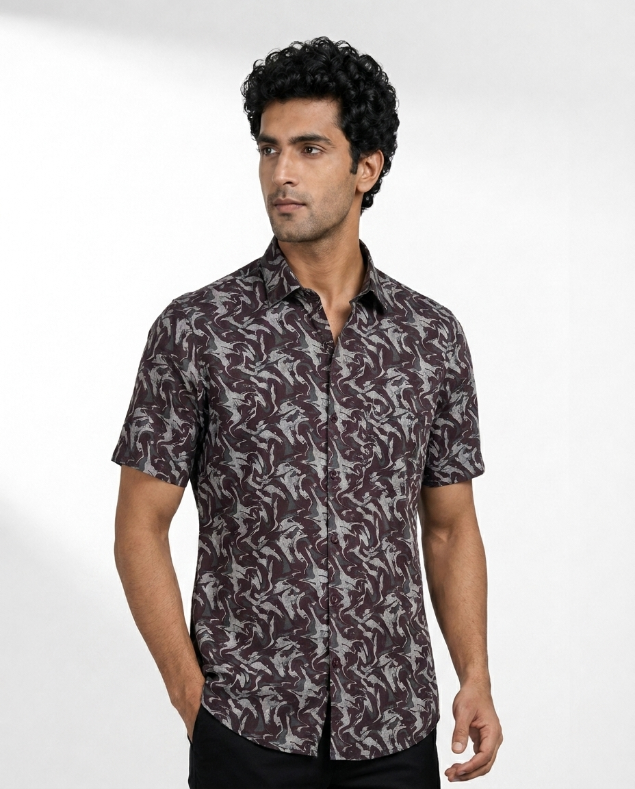 Swirl Brush Print Shirt