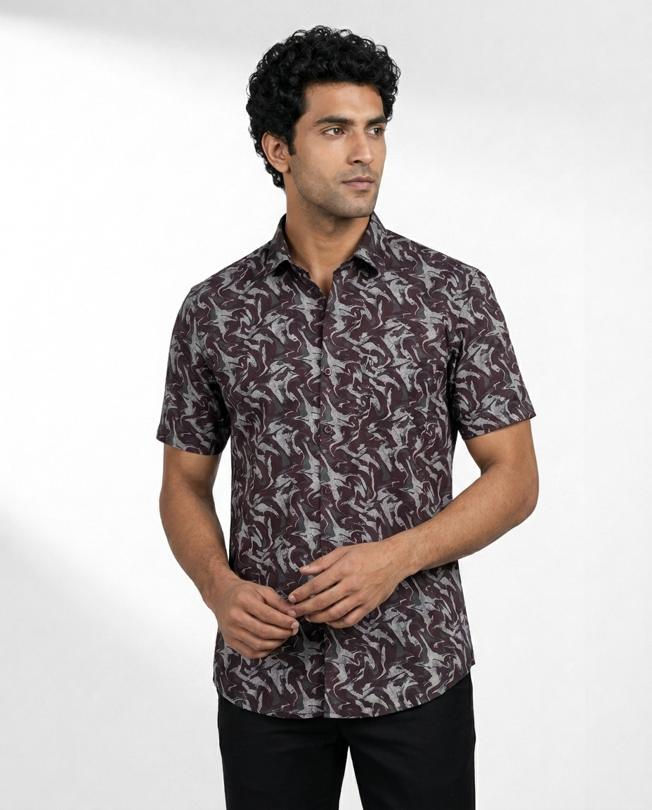 Swirl Brush Print Shirt