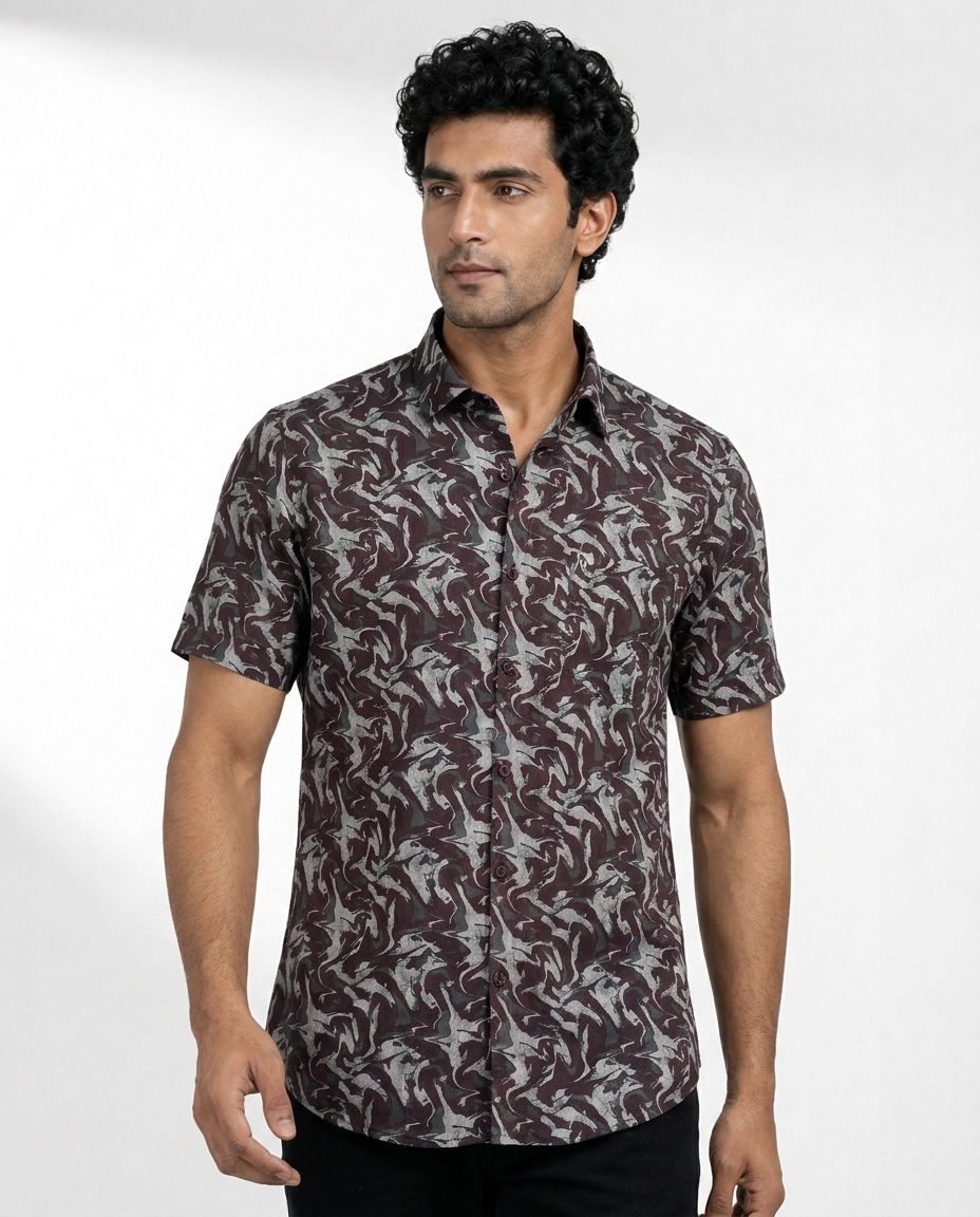 Swirl Brush Print Shirt