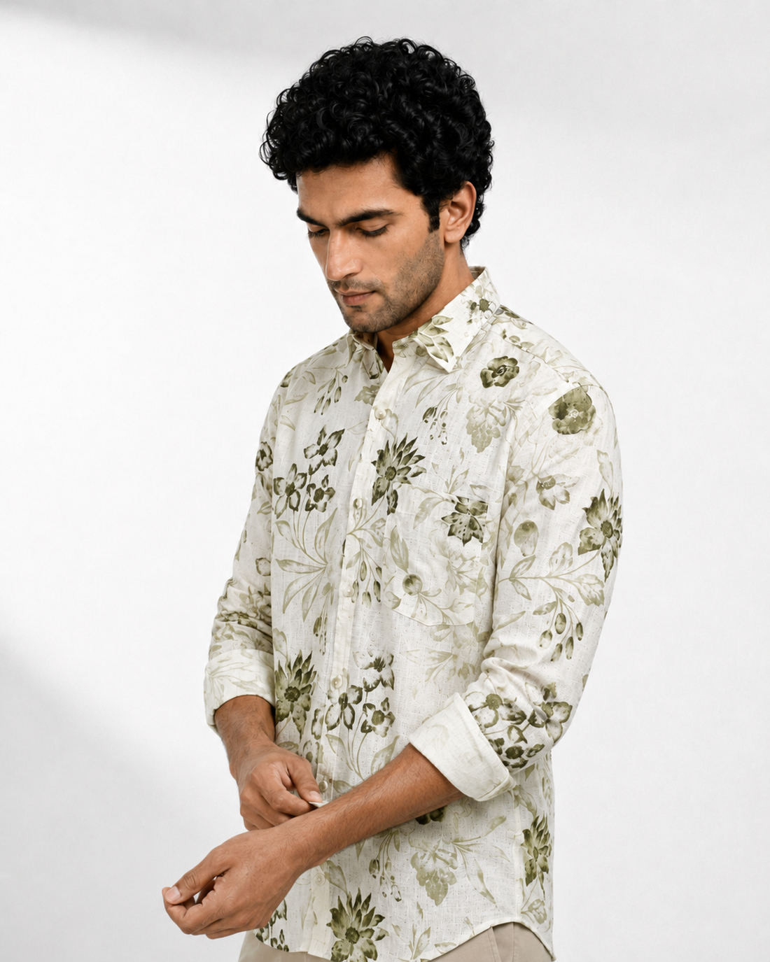 Watercolor Botanical Print Shirt