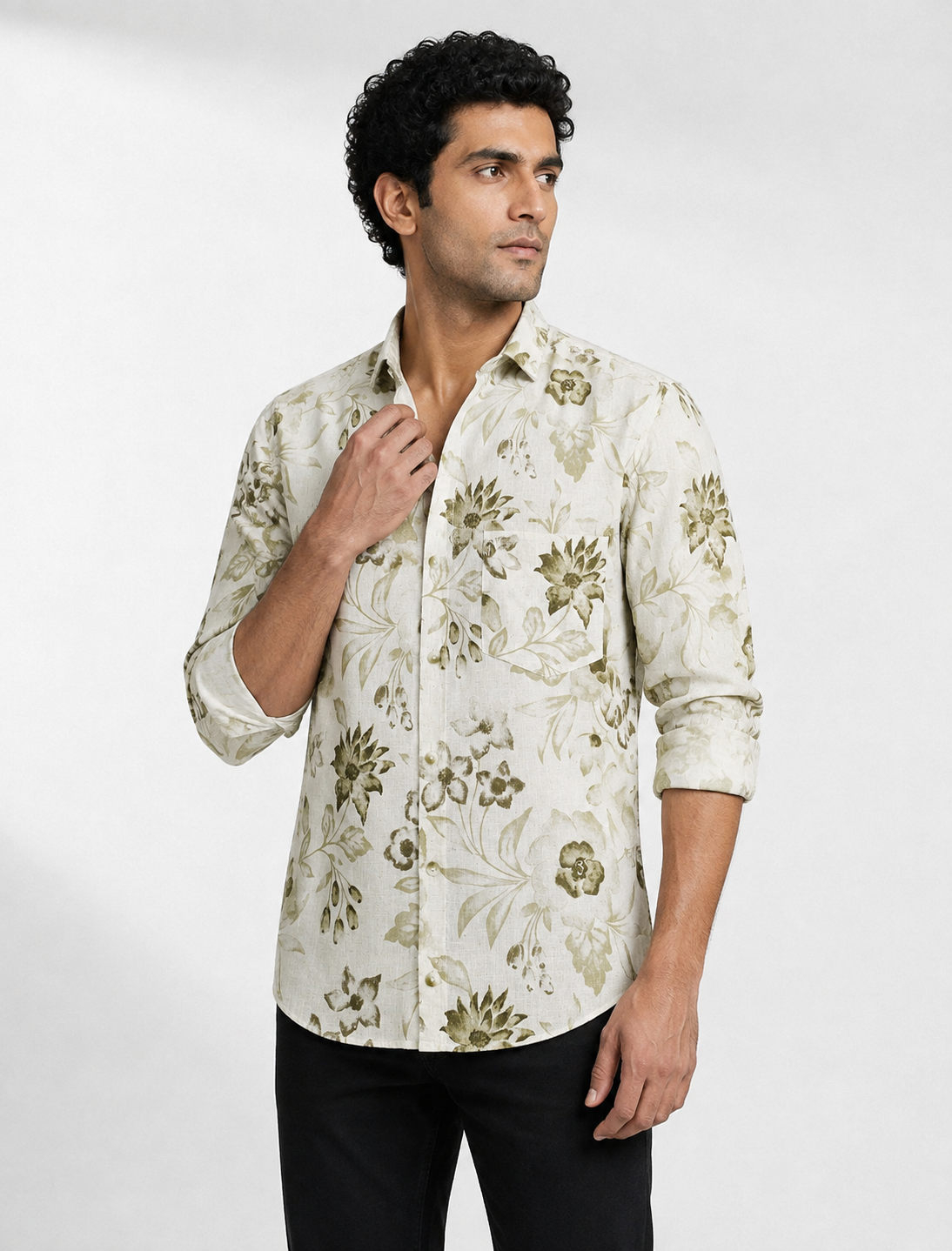Watercolor Botanical Print Shirt