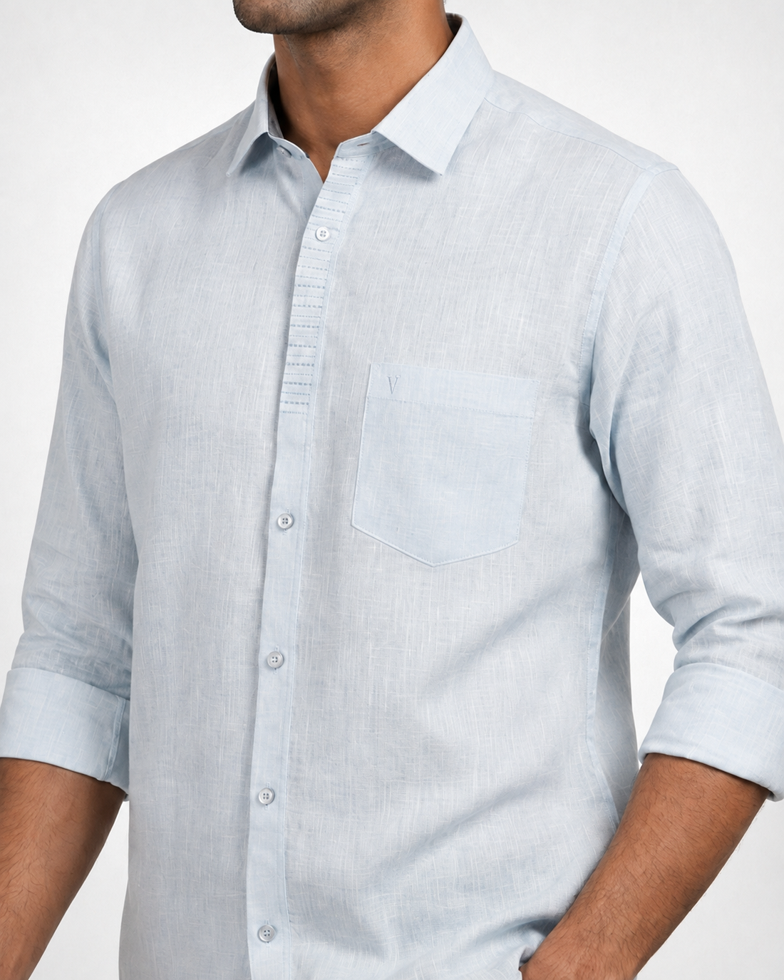 Hidden Placket Detail Shirt