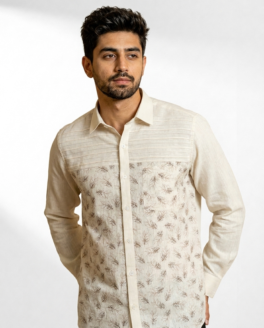 Leaf Sketch Panel Shirt
