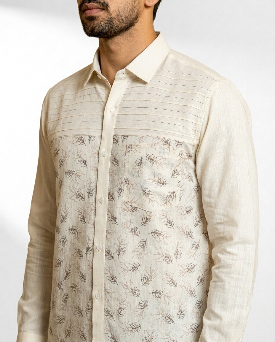 Leaf Sketch Panel Shirt