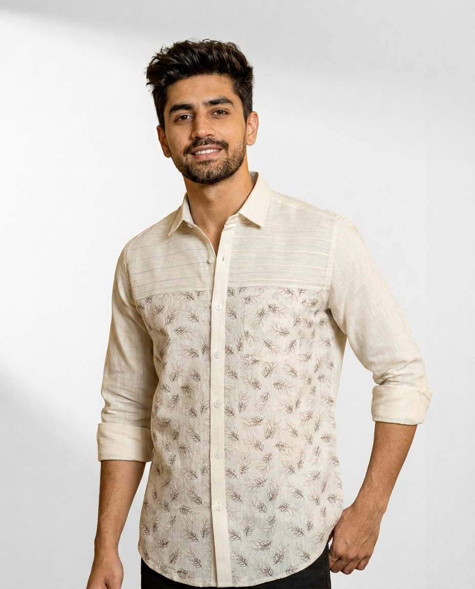 Leaf Sketch Panel Shirt