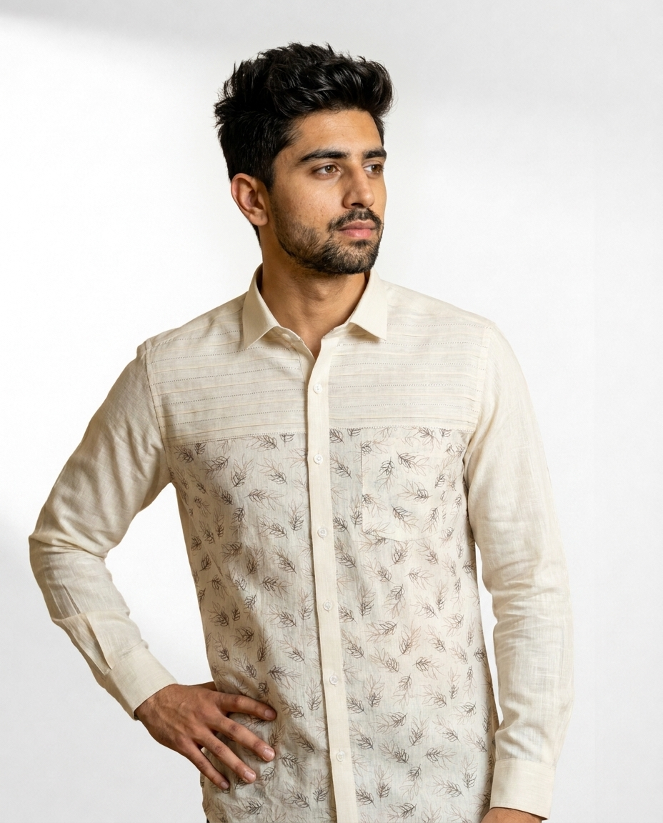 Leaf Sketch Panel Shirt