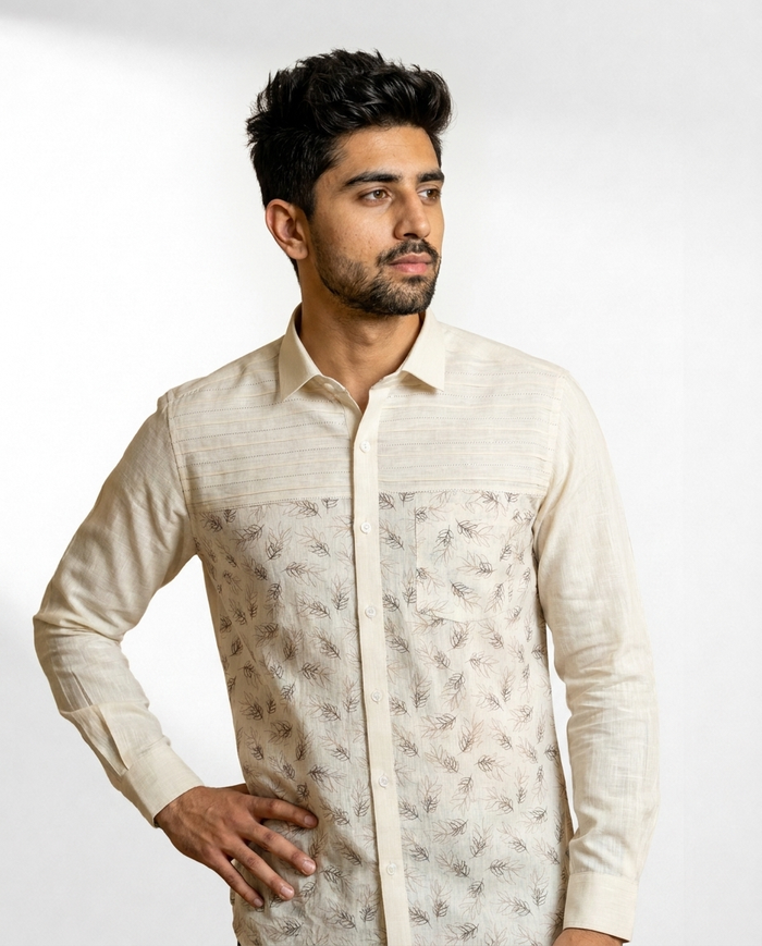 Leaf Sketch Panel Shirt