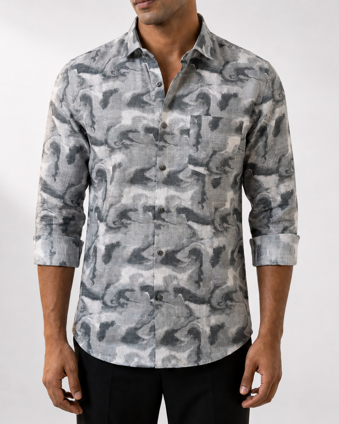 Fluid Abstract Print Shirt