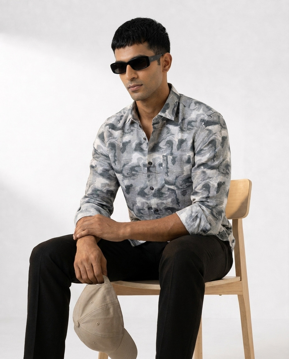 Fluid Abstract Print Shirt