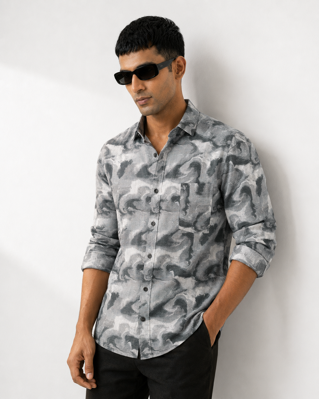 Fluid Abstract Print Shirt