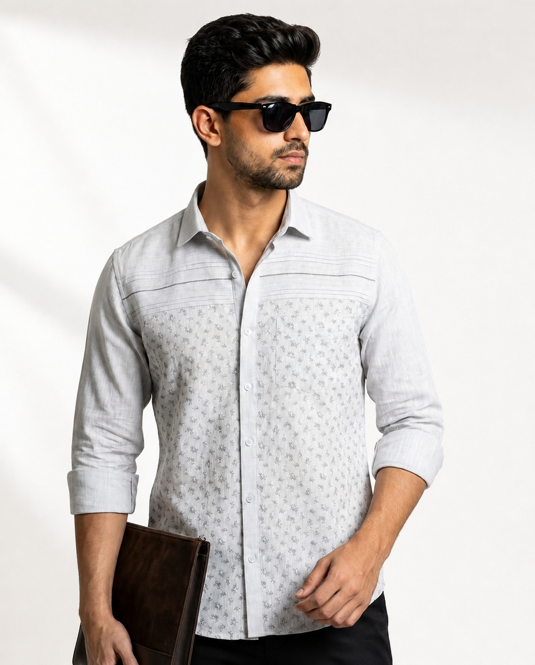 Micro Floral Panel Shirt