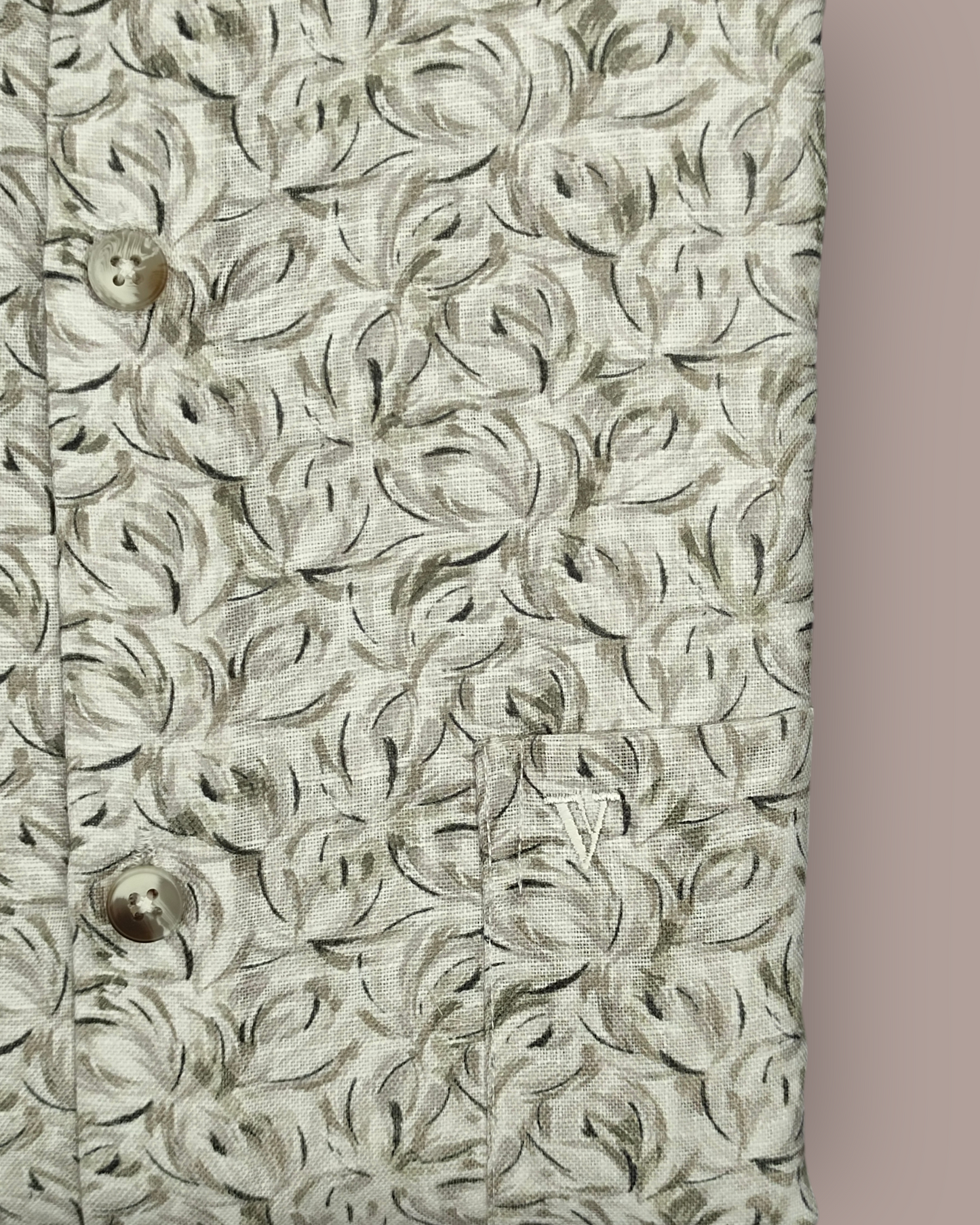 Men’s Full Sleeves Premium Textured Leaf-Swirl Printed Cotton Shirt