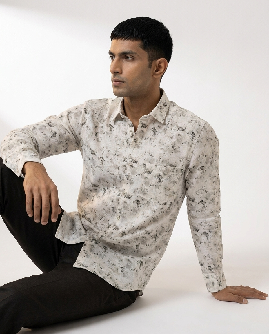 Abstract Brush Print Shirt