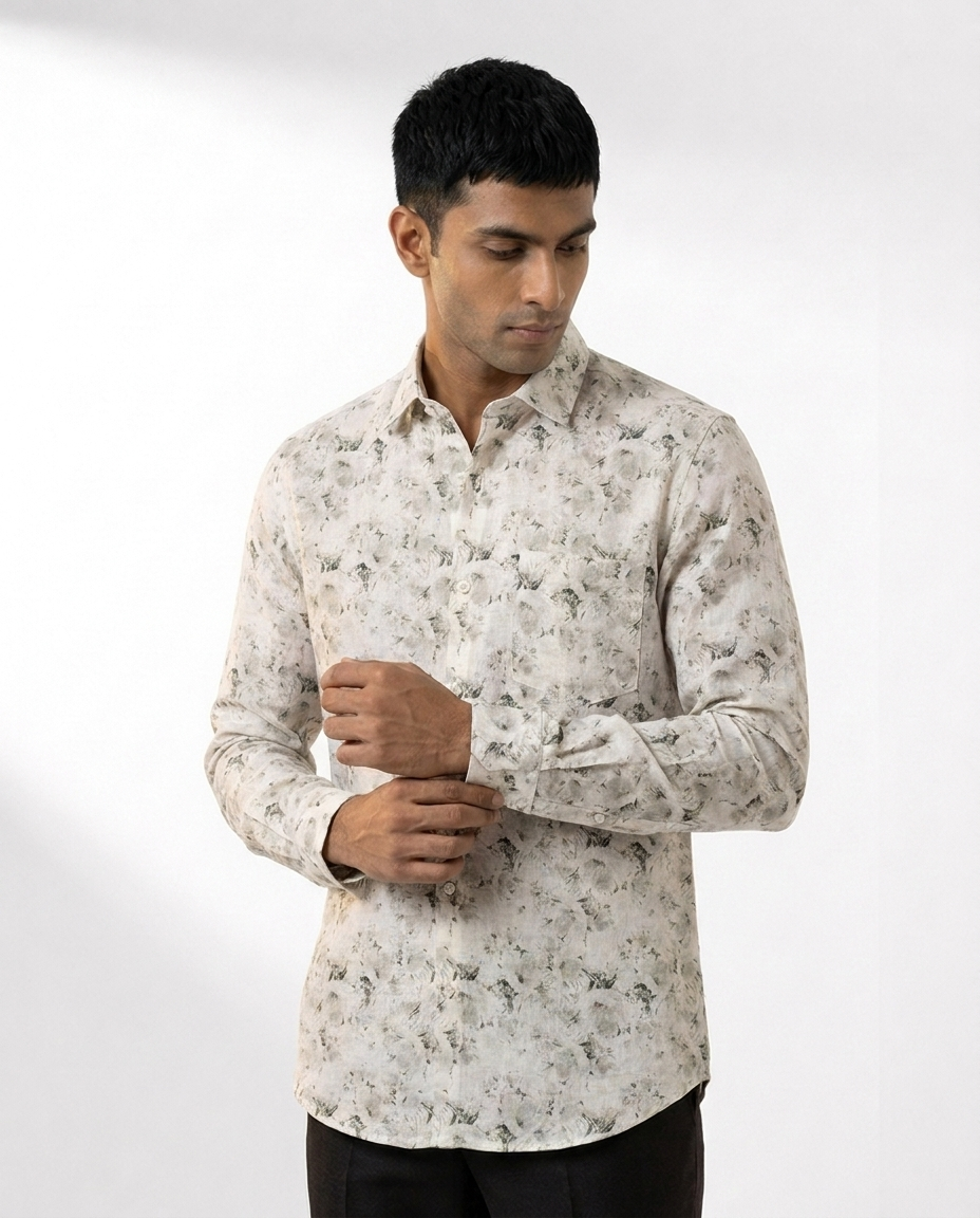 Abstract Brush Print Shirt